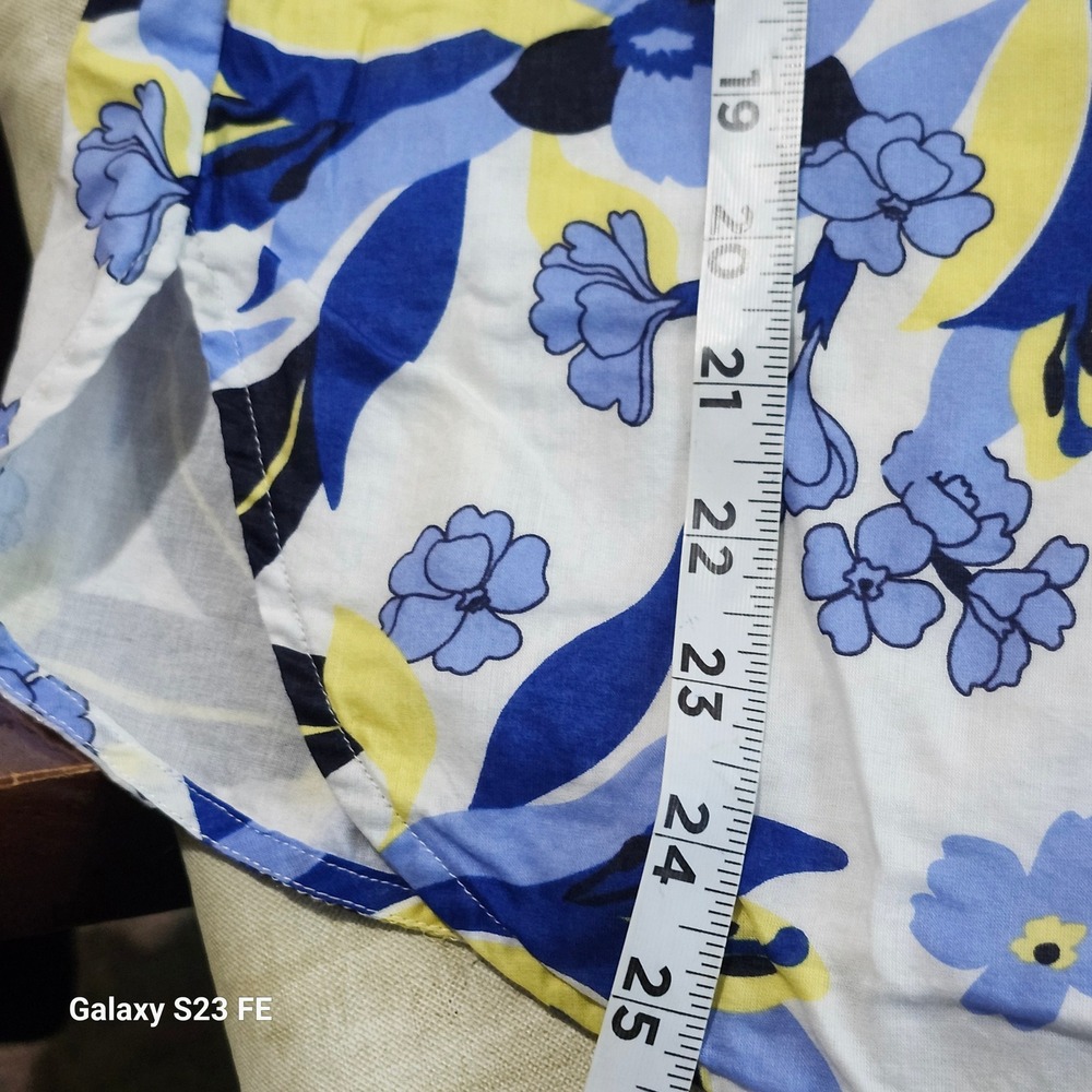 Draper James Floral Off Shoulder Top Womens‎ Size Medium Blue Yellow Cotton - Picture 9 of 9